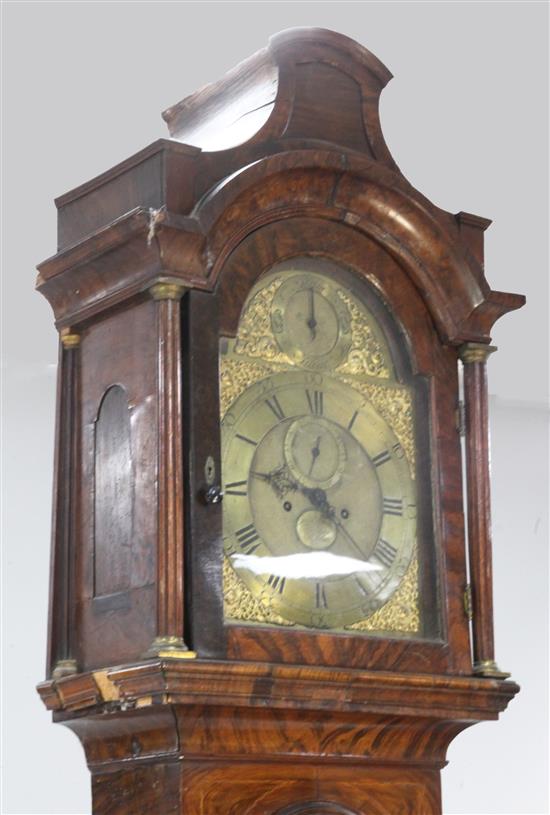 Jasper Taylor of Holborn, London. A mid 18th century walnut eight day longcase clock, 7ft 10in.
